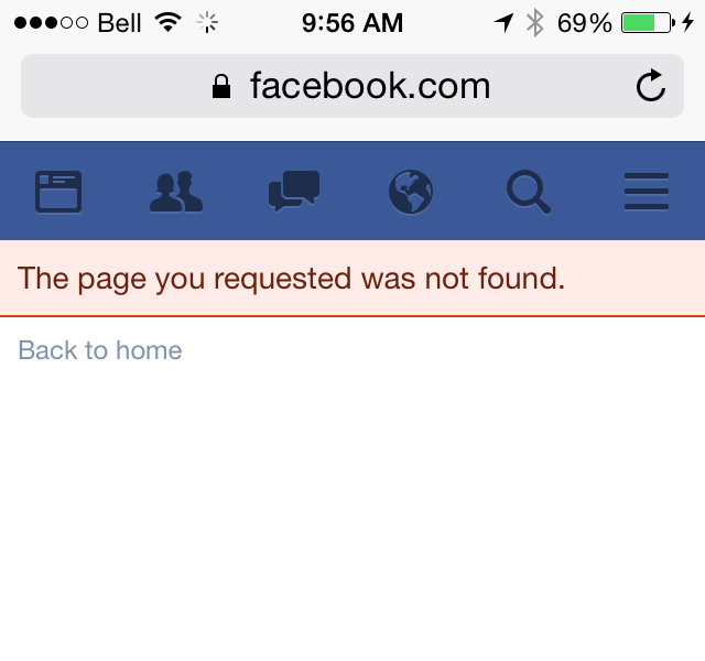 The dreaded Facebook Error Message!