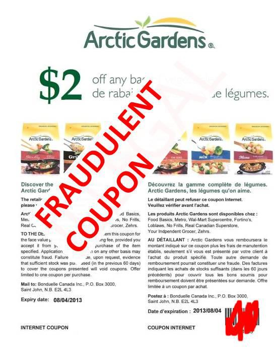 Beware – Fake Arctic Gardens Coupons