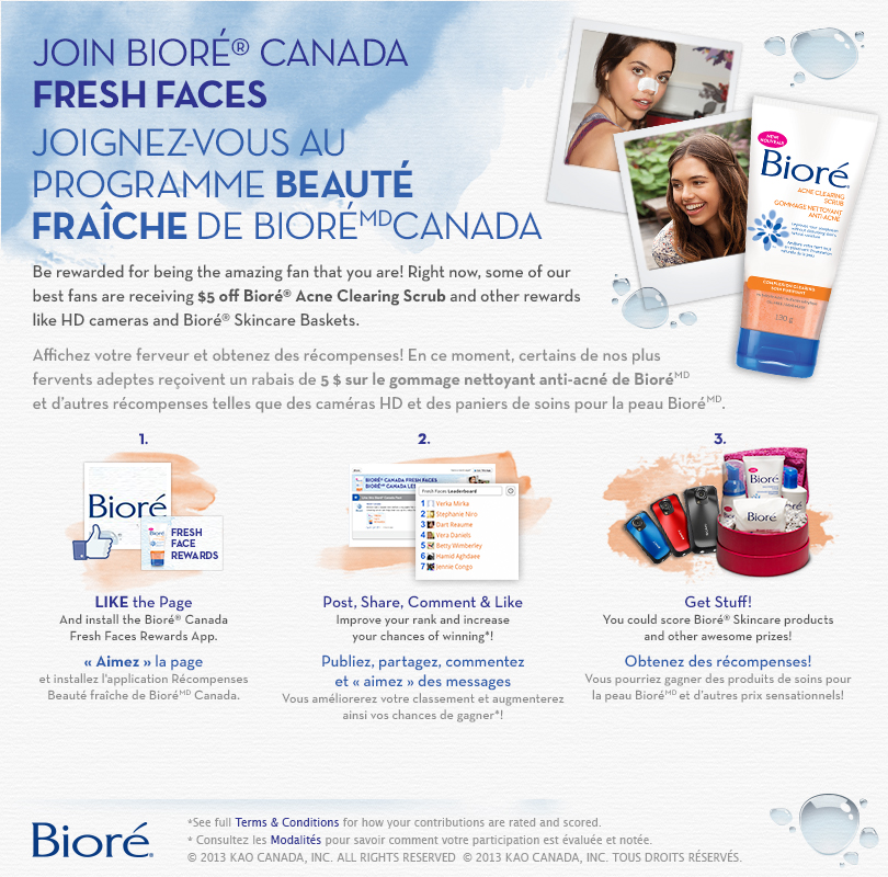 Biore Fresh Faces Rewards Program
