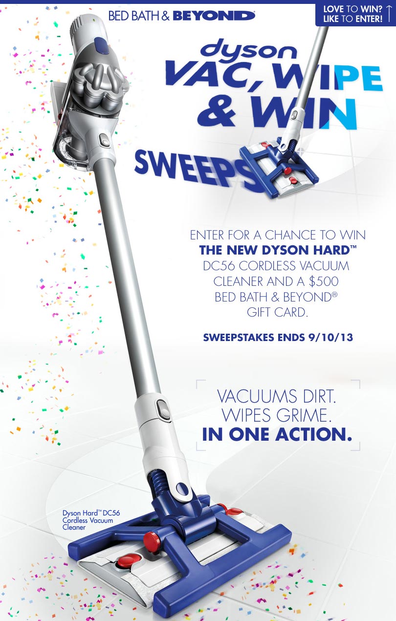 Dyson Wipe, Vac ‘N Win Sweepstakes