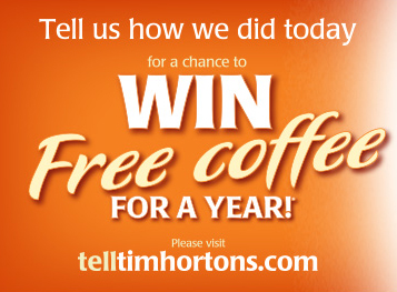 Win Free Tim Hortons Coffee For A Year