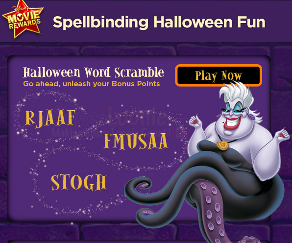 Disney Movie Rewards Halloween Scramble