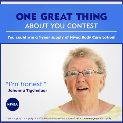 Nivea One Great Thing About You Contest