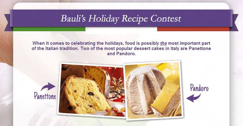 Bauli’s Holiday Recipe Contest