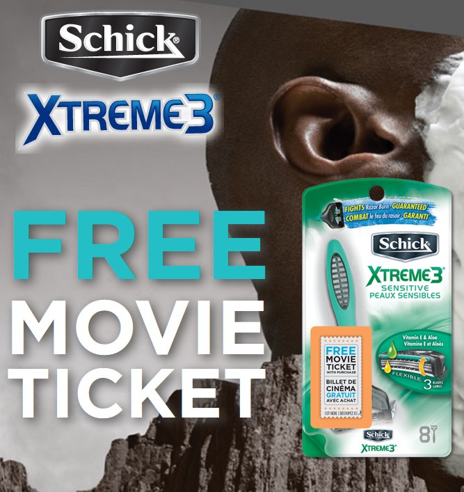 Schick Xtreme3 Movie Offer