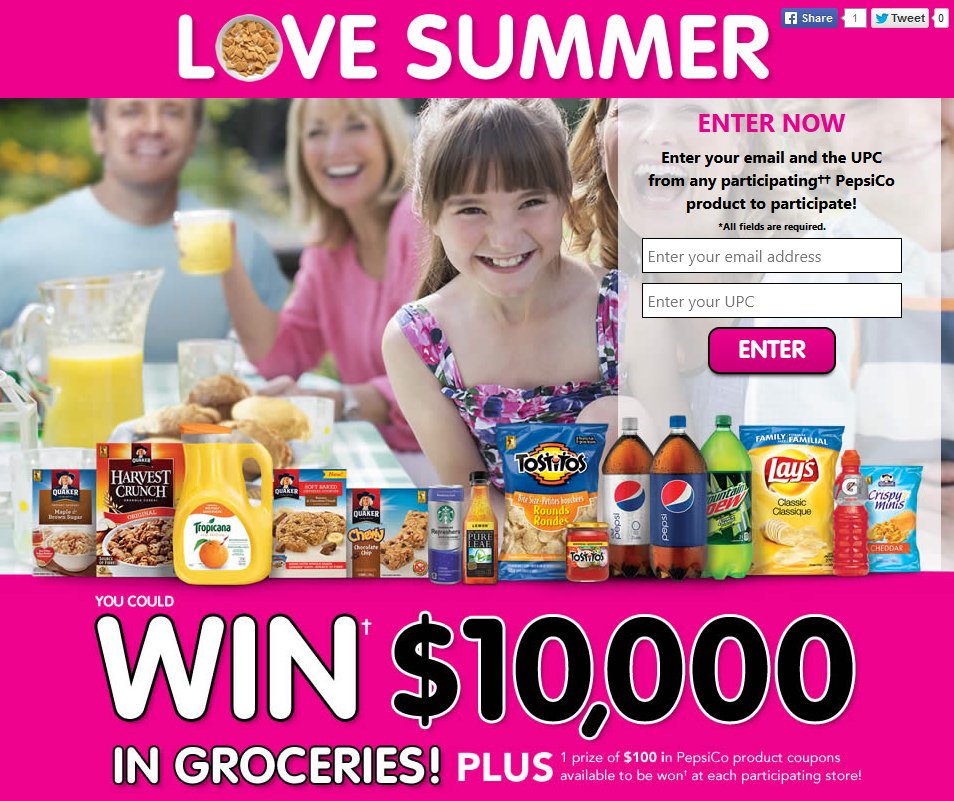 PepsiCo Love Summer Contest + Coupon