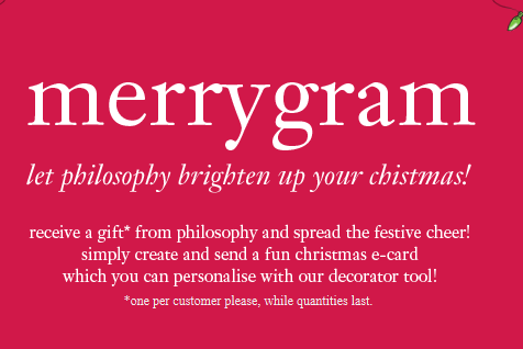 philosophy Merrygram Freebie Offer