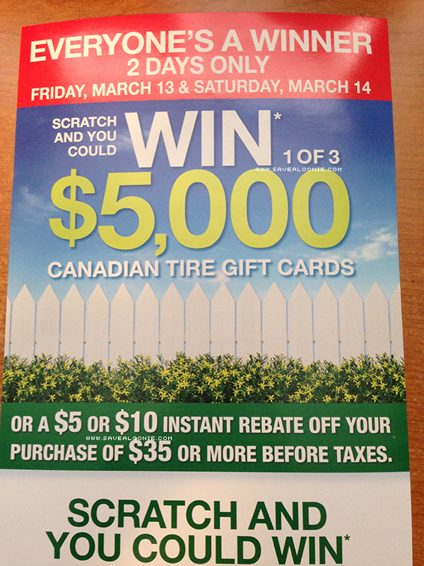 Canadian Tire Scratch & Win Event