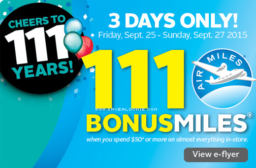 Rexall 111 Bonus Air Miles
