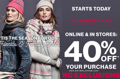 GAP Friends & Family Event — Deals from SaveaLoonie!