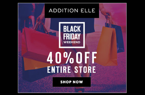 Addition Elle Black Friday Weekend Sale