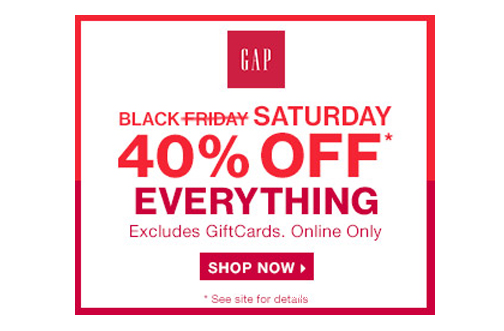 GAP Black Saturday Sale