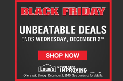 Lowe’s Black Friday Weekend Sale