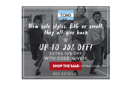 TOMS Black Friday Weekend Sale