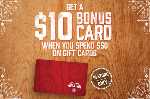 Boston Pizza Holiday Bonus Offer