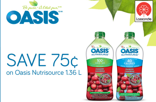 Oasis Nutrisource Juice Coupon