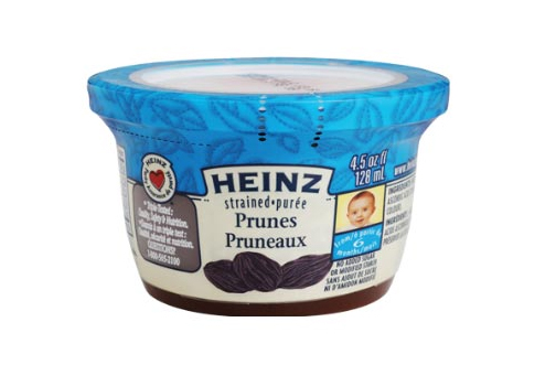 Recall Heinz Baby Strained Prunes