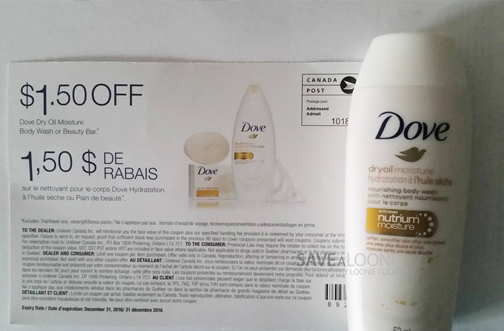 Free Dove Dry Oil Moisture Body Wash Samples