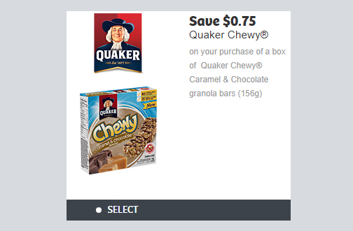 Quaker Chewy Caramel & Chocolate Bars Coupon — Deals from SaveaLoonie!