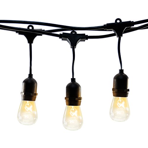 Hyperikon Outdoor String Lights, 48ft Patio Lights with 15 Dropped