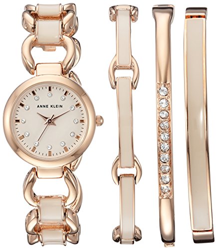 Anne Klein Women’s Quartz Metal and Alloy Dress Watch, Color:Rose Gold-Toned