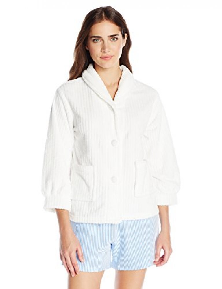 Casual Moments Women's Bed Jacket Shawl Collar Robe — Deals from ...