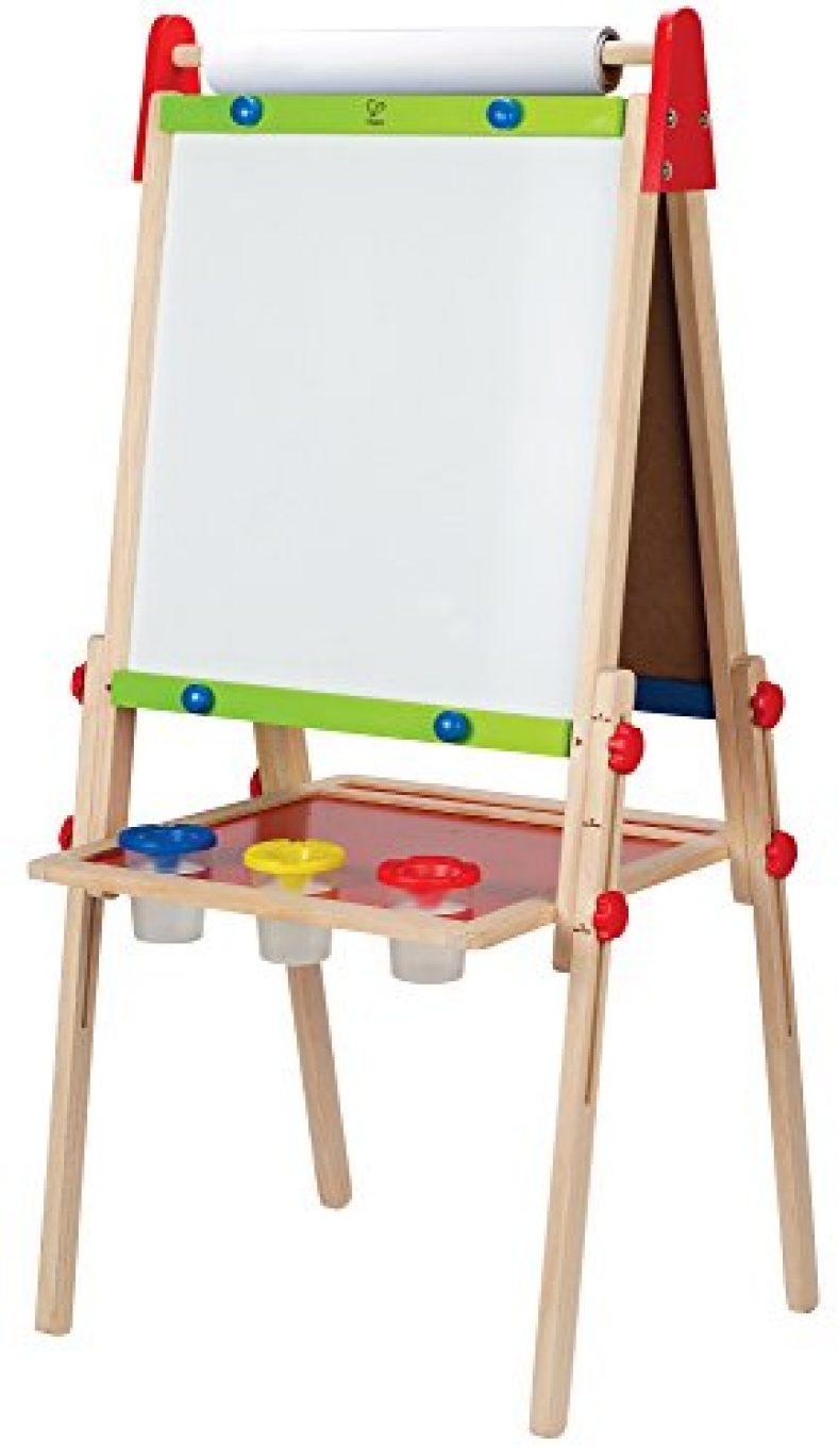 Hape AllinOne Wooden Kid's Art Easel with Paper Roll and Accessories
