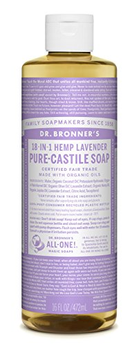 Dr. Bronner’s Magic Soap Organic Lavender Oil Pure Castile Soap Liquid, 16-Ounce