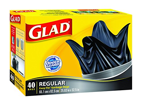 Glad Easy-Tie Regular Garbage Bags, 40 ct