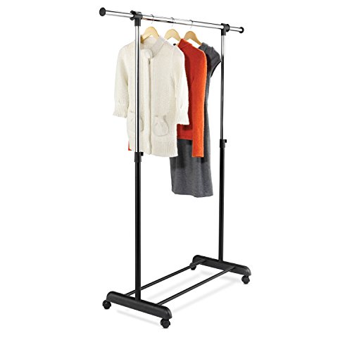 Honey-Can-Do Expandable Bar Garment Rack, Chrome/Black