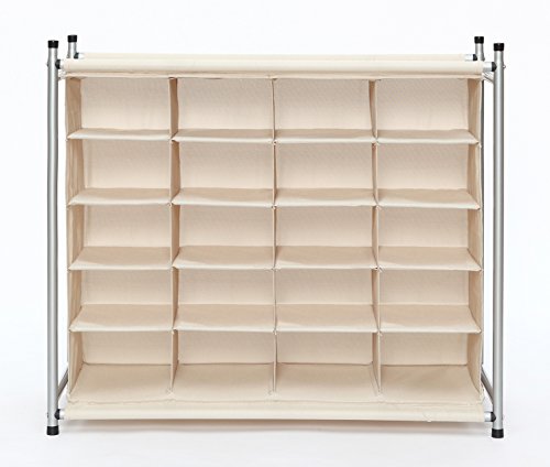 StorageManiac 5-Tier 20-Pair Shoe Rack, 20-Compartment Stackable Free Standing Cube Organizer