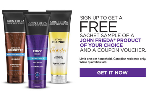 Free John Frieda Samples from Topbox