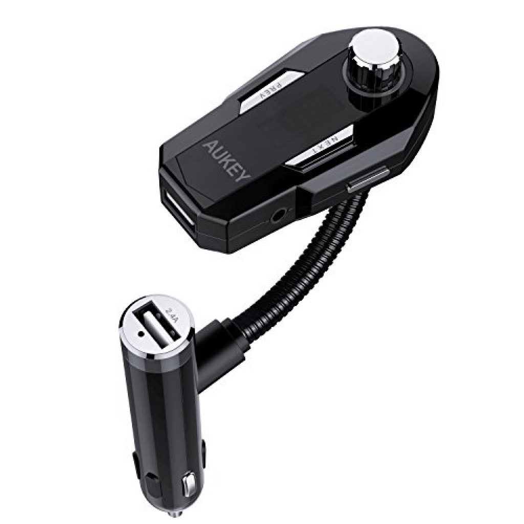 AUKEY Bluetooth FM Transmitter, Wireless Car Kit with Car Charger