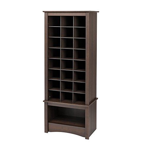 Prepac Tall Shoe Cubbie Cabinet, Espresso
