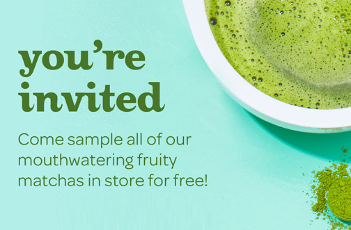 DAVIDsTEA Fruity Iced Matcha Sampling