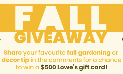 Lowe’s Fall Gift Card Giveaway