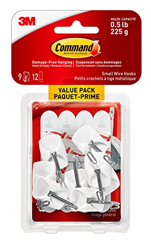 Command Wire Hooks Value Pack, Small, White