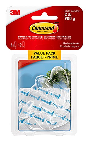 Command Medium Hooks Value Pack, Medium, Clear