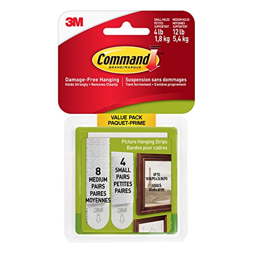 Command Picture Hanging Strips, Small and Medium, White