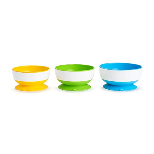 Munchkin Three Stay Put Suction Bowl, 3-Pack