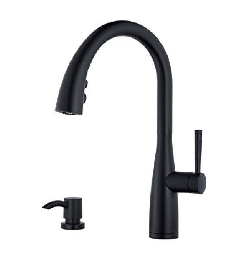 Pfister F5297RYB Raya 1Handle PullDown Kitchen Faucet, Black