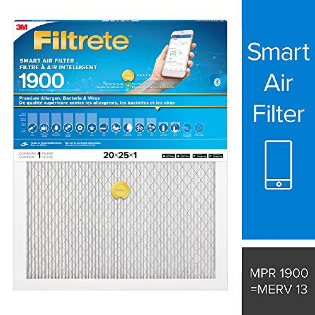 Filtrete Smart Filter MPR 1900 20x25x1, Premium Allergen, Bacteria