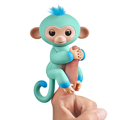 Fingerlings 2Tone Monkey – Eddie (Seafoam Green with Blue Accents) – Interactive Baby Pet – by WowWee