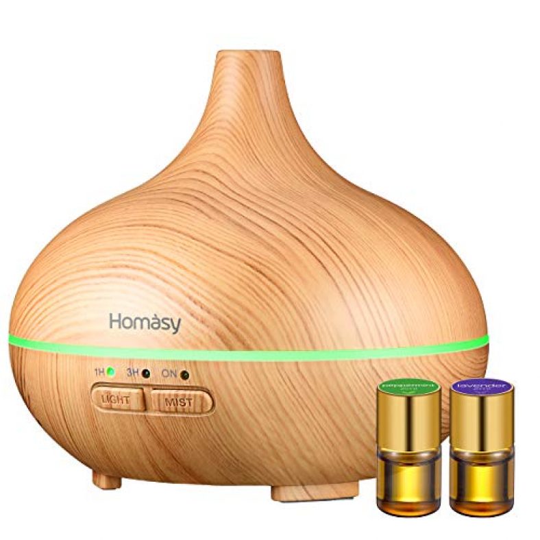Homasy 150ml Mini Aroma Diffuser and Bloom Essential Oil Gift Set — Deals from SaveaLoonie!