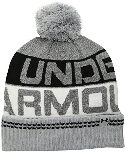 Under Armour Men’s Retro Pom 2.0 Beanie, Overcast Gray (941)/Black, One Size
