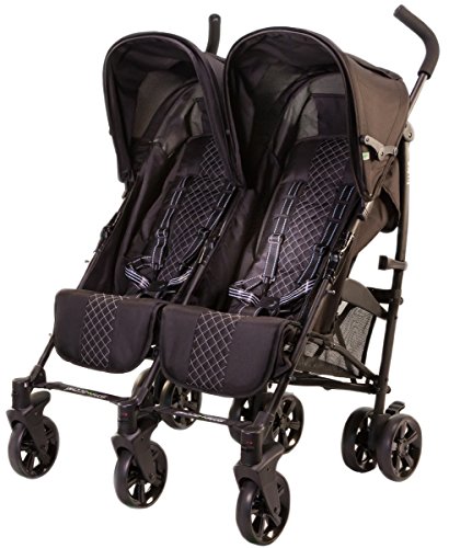 guzzie+Guss Twice Double Umbrella Stroller, Black