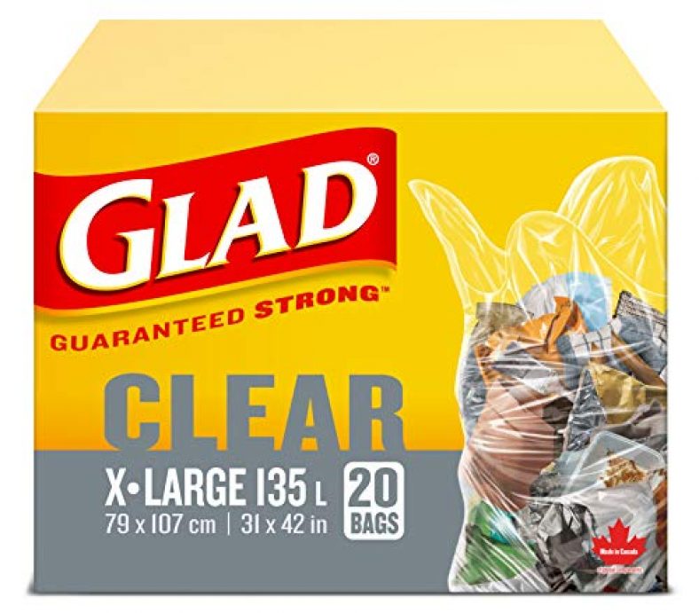 Glad Clear Garbage Bags ExtraLarge 135 Litres 20ct — Deals from