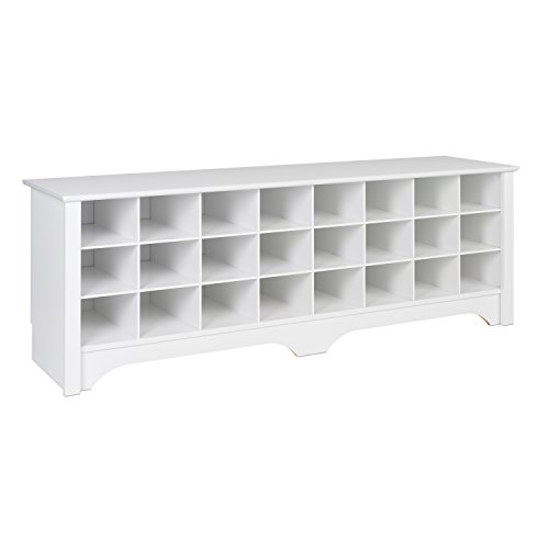 Prepac 60″ Shoe Cubby Bench, White