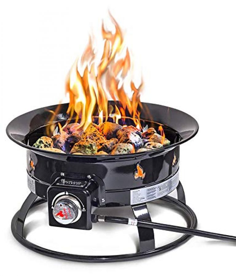Outland Deluxe Outdoor Portable Propane Gas Fire Pit with Cover & Carry