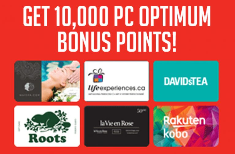 Get 10,000 PC Optimum Points on Gift Cards — Deals from SaveaLoonie!